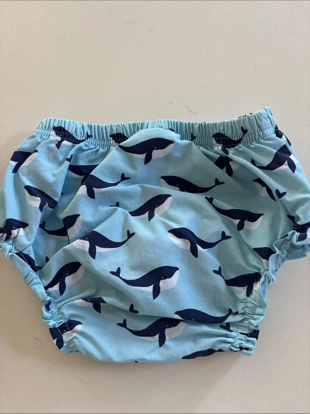 Pottery Barn Kids Light Blue Whale Print Swim Diaper Cover